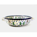 420 Bunzlau Ronde schaal met open handvaten U4661 Unikat Kerst  Bakvormen